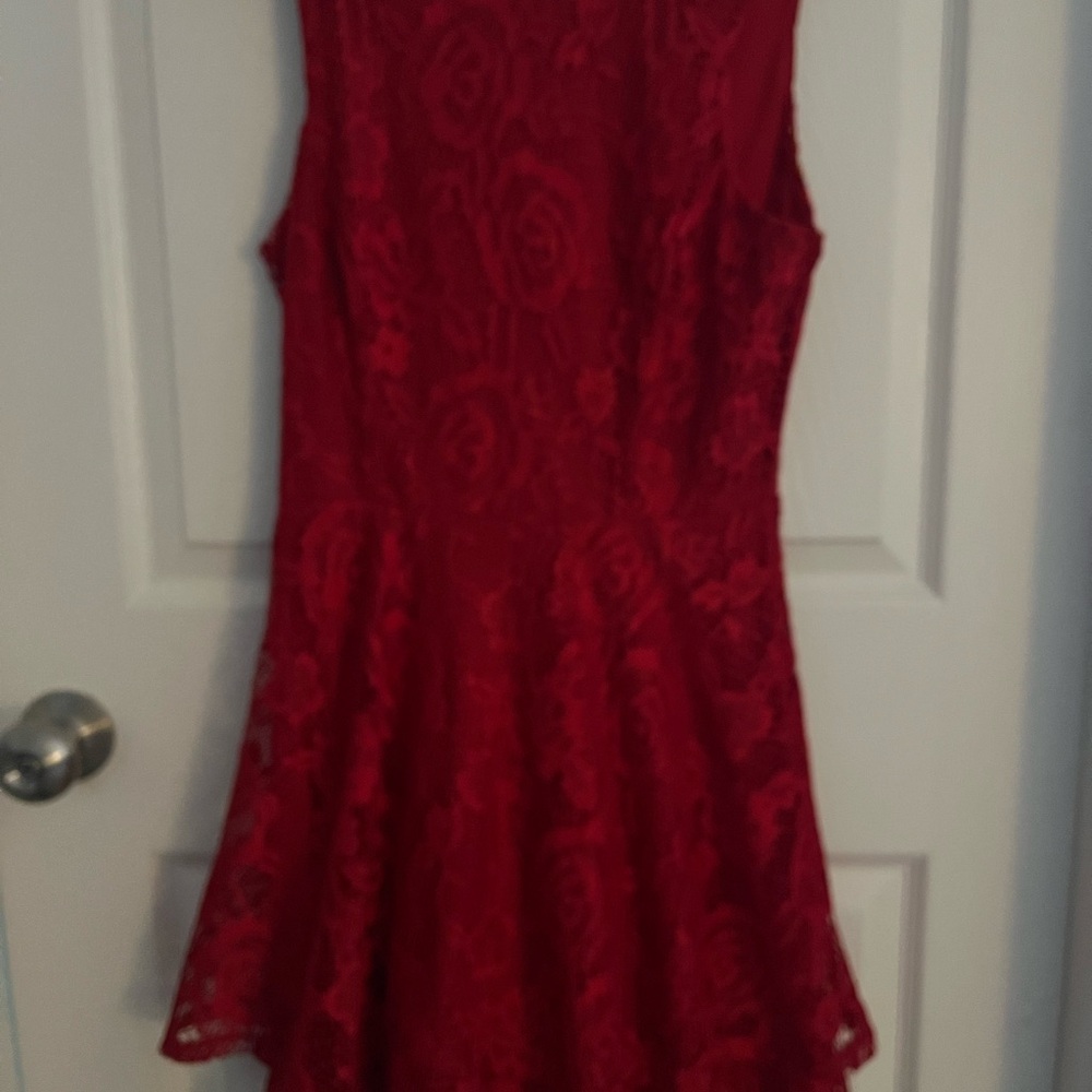 Speechless Vibrant Red Lace Dress